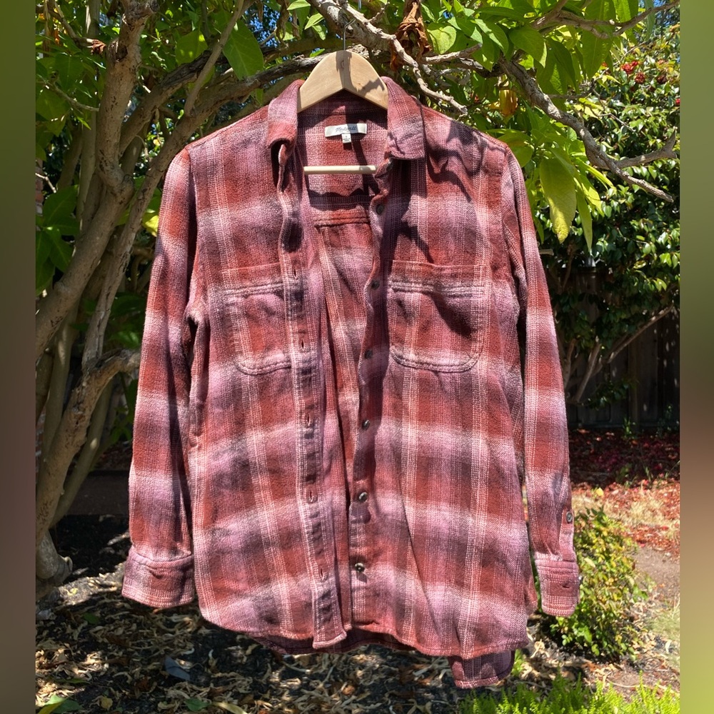 Madewell Flannel Oversized Ex-Boyfriend Swing Shirt in Buffalo Check / EUC